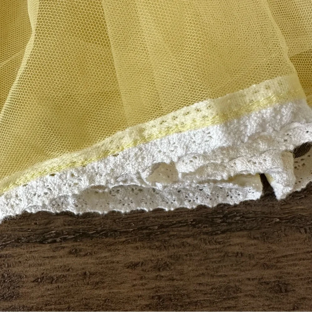 Mini Boden 11-12 years Girls Yellow Tulle Tiered Pull On Skirt‎ Easter Wedding
